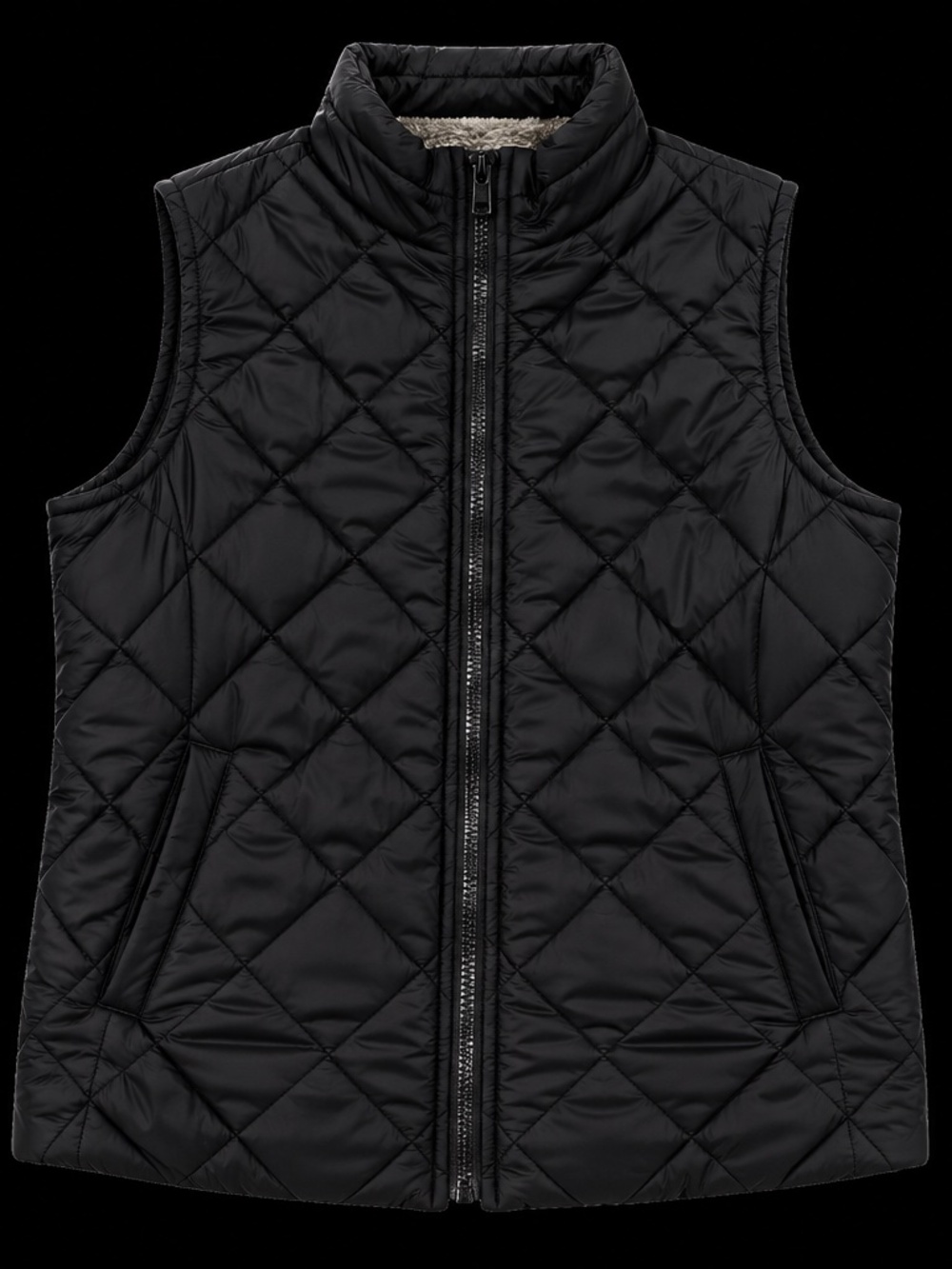 🖤 SHEIN Black Quilted Sherpa-Lined Vest